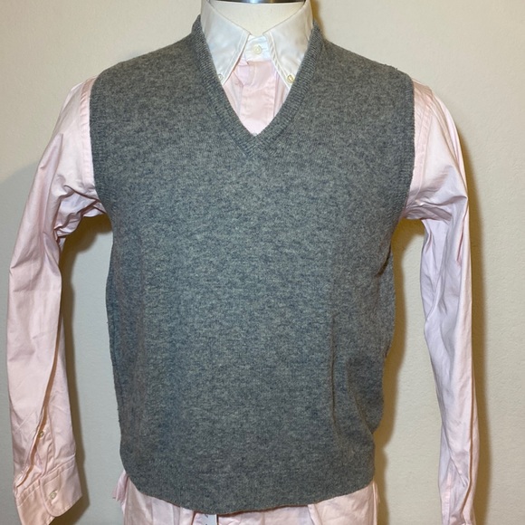 Vintage Wool Menswear Sweater Vest 100% Lambswool Made in England - Picture 3 of 16